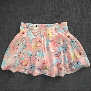 Children’s Place Unicorn and Narwahl pattern Skort, multi colored, Medium, 7-8